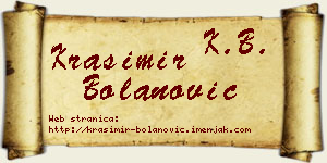 Krasimir Bolanović vizit kartica